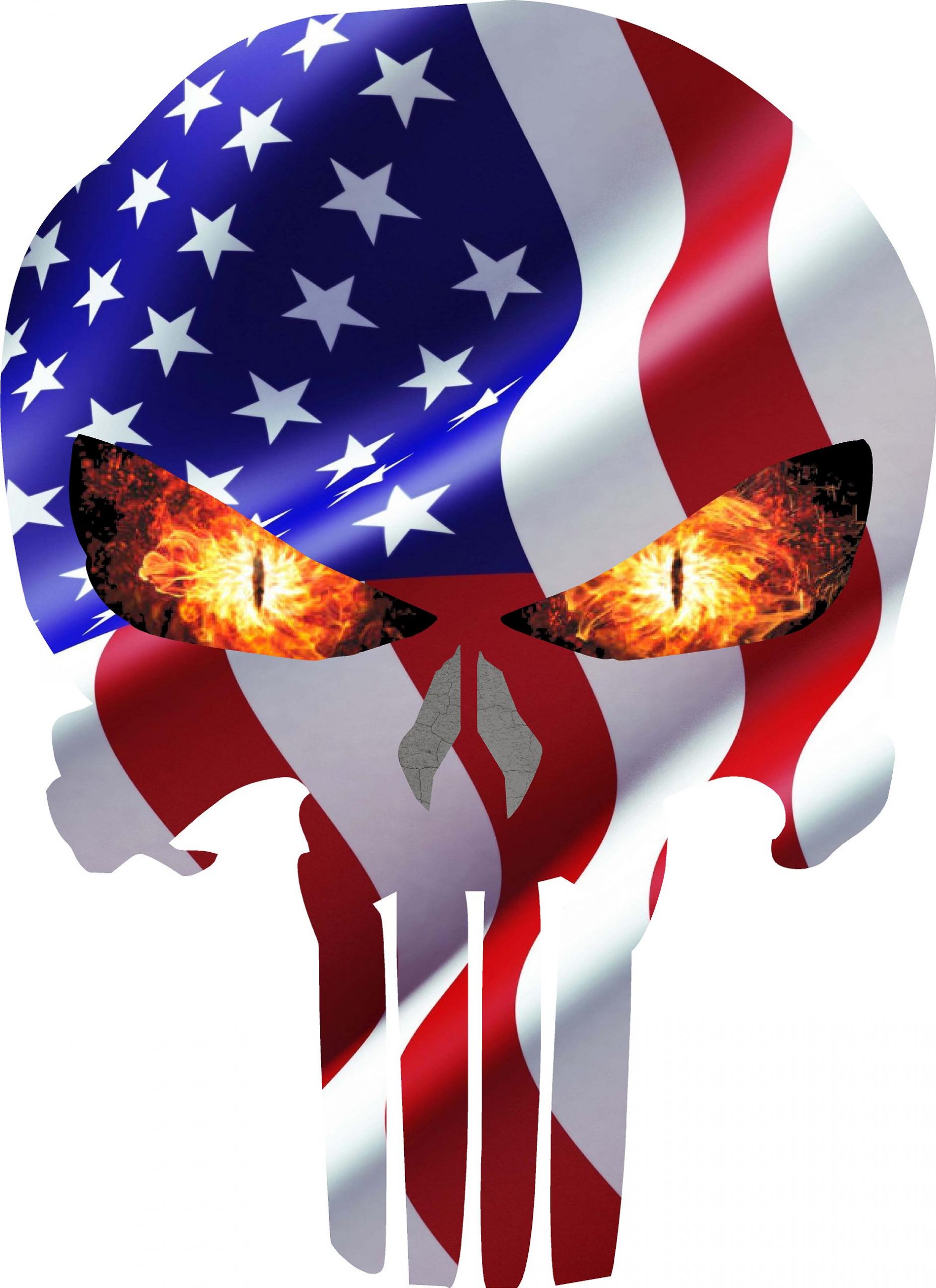 American Flag Firework Lightning Fire Skull Custom Name All Over